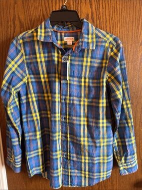 Cat & Jack Blue, Yellow and Red Plaid Button-Down Shirt